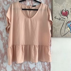 🌸3/$25 BOBEAU V-Neck Peplum Hem Blouse(8) AT16
